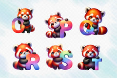 Cute Red Panda Alphabet Clipart Bundle - CraftNest - Digital Crafting and Art