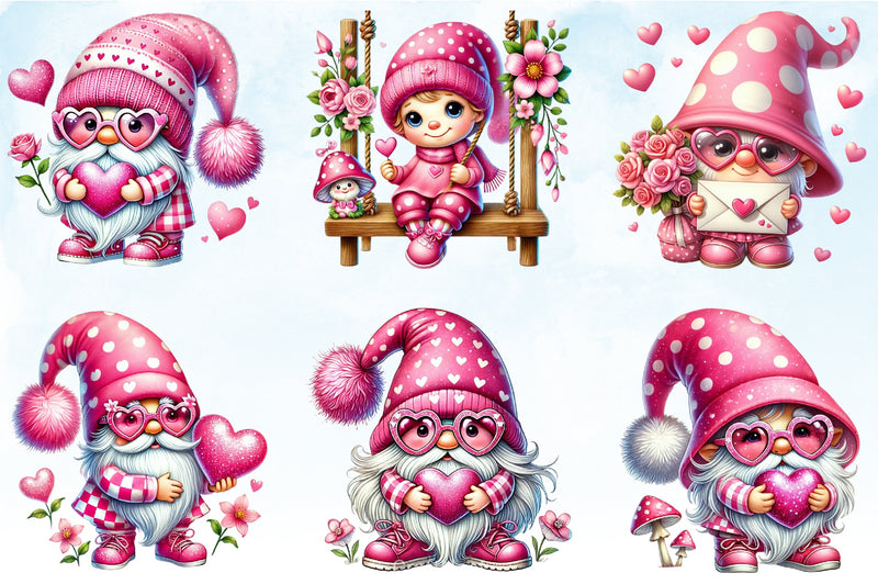 Valentine Gnome Clipart Bundle 7 - CraftNest - Digital Crafting and Art