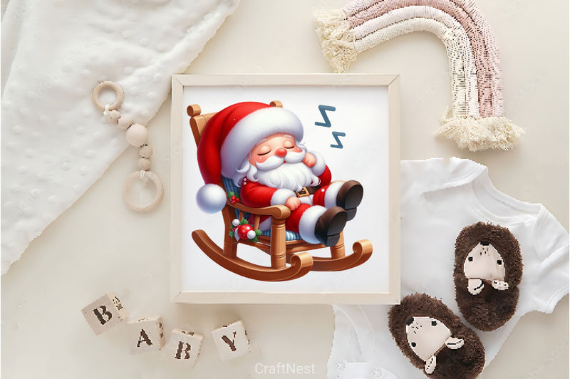 Sleeping Christmas Santa Claus Clipart Bundle 2 - CraftNest - Digital Crafting and Art