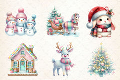Pastel Christmas Clipart Bundle 2 - CraftNest - Digital Crafting and Art