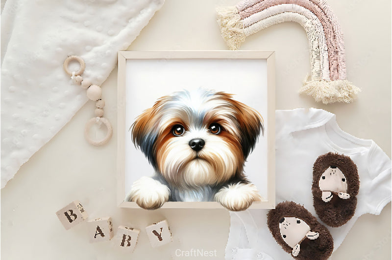 Cute Peeking Dogs Clipart Bundle - CraftNest - Digital Crafting and Art