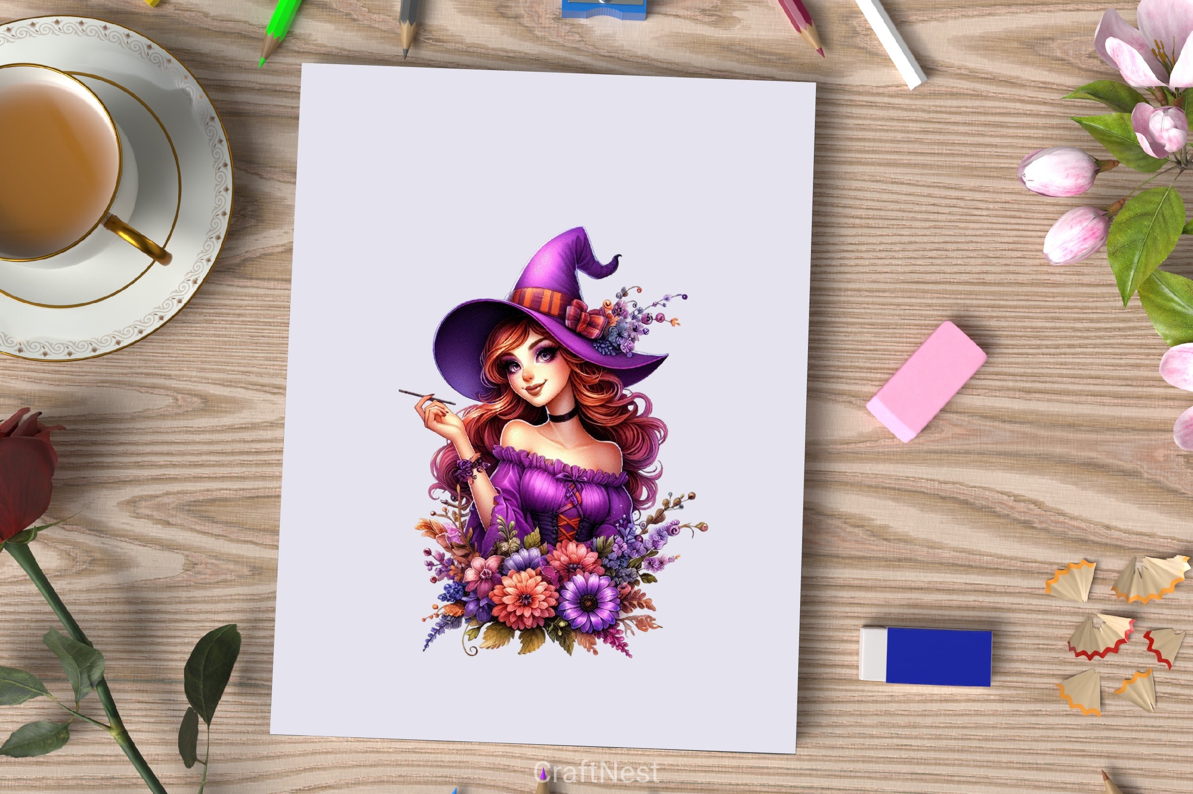 Halloween Witch Girl Clipart Bundle 3 - CraftNest - Digital Crafting and Art