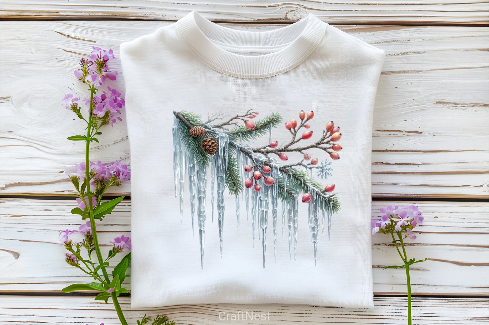 Icicles Branch Clipart Bundle - CraftNest - Digital Crafting and Art