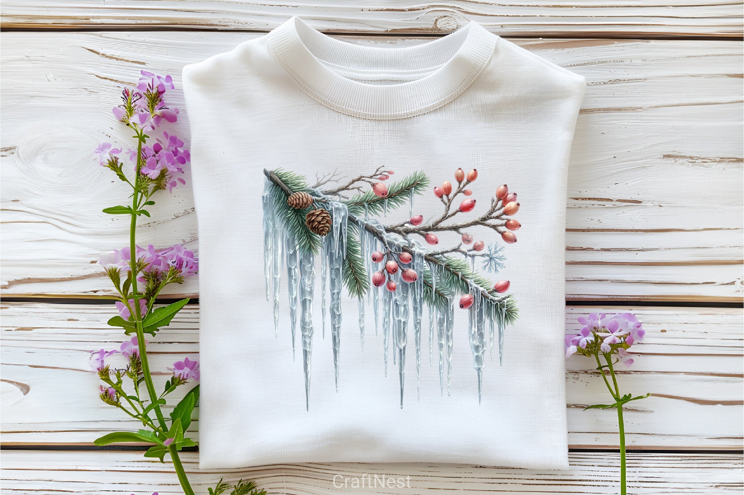 Icicles Branch Clipart Bundle - CraftNest - Digital Crafting and Art