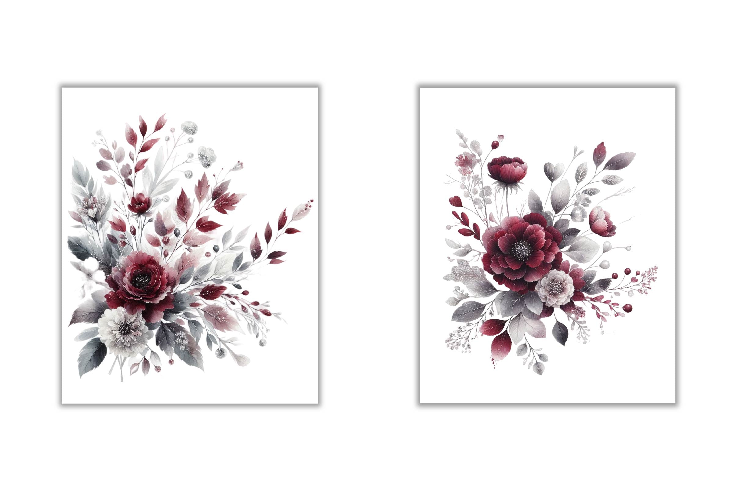 Dusty Rose And Burgundy Clipart Bundle - CraftNest - Digital Crafting and Art