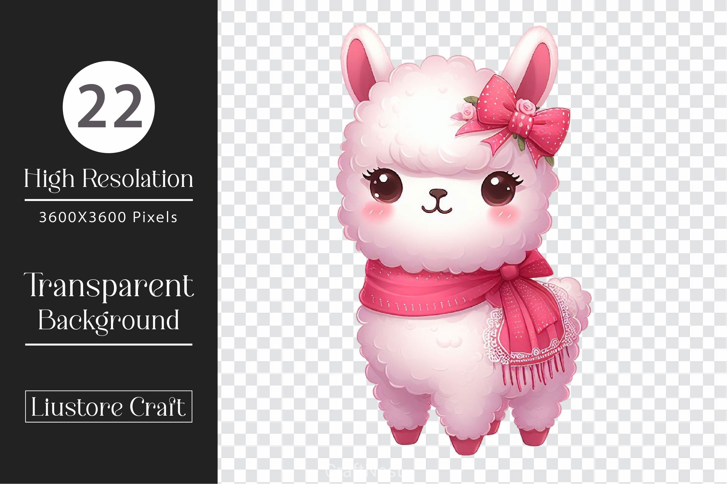 Cute Valentine Baby Llama Clipart Bundle 2 - CraftNest - Digital Crafting and Art