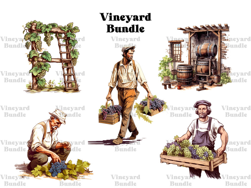 Winery - Vineyard Clipart - CraftNest