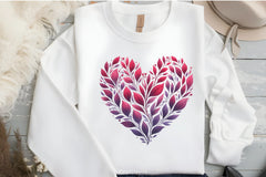 Heart Shaped Purple Leaf Clipart Bundle - CraftNest - Digital Crafting and Art