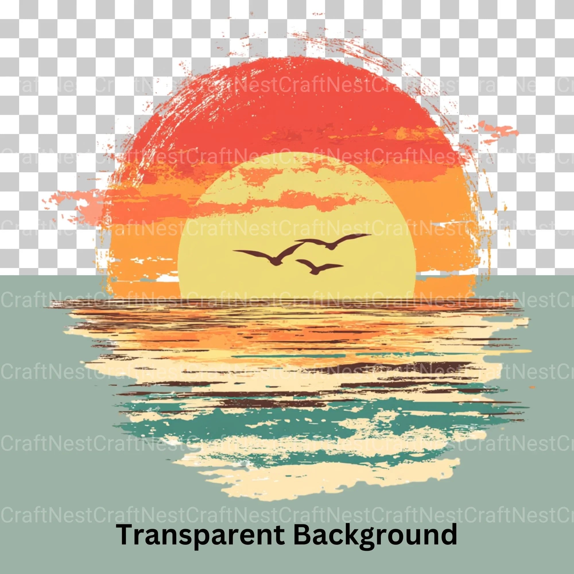 Retro Sunsets Clipart Bundle - CraftNest - Digital Crafting and Art