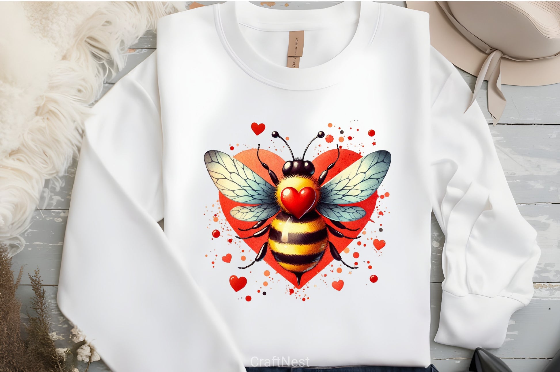 Valentine Bee Clipart Bundle - CraftNest - Digital Crafting and Art