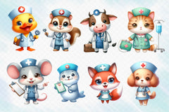 Nurse Animals Clipart Bundle - CraftNest - Digital Crafting and Art