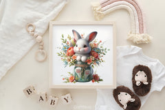 Easter Bunny Flowers Clipart Bundle - CraftNest - Digital Crafting and Art