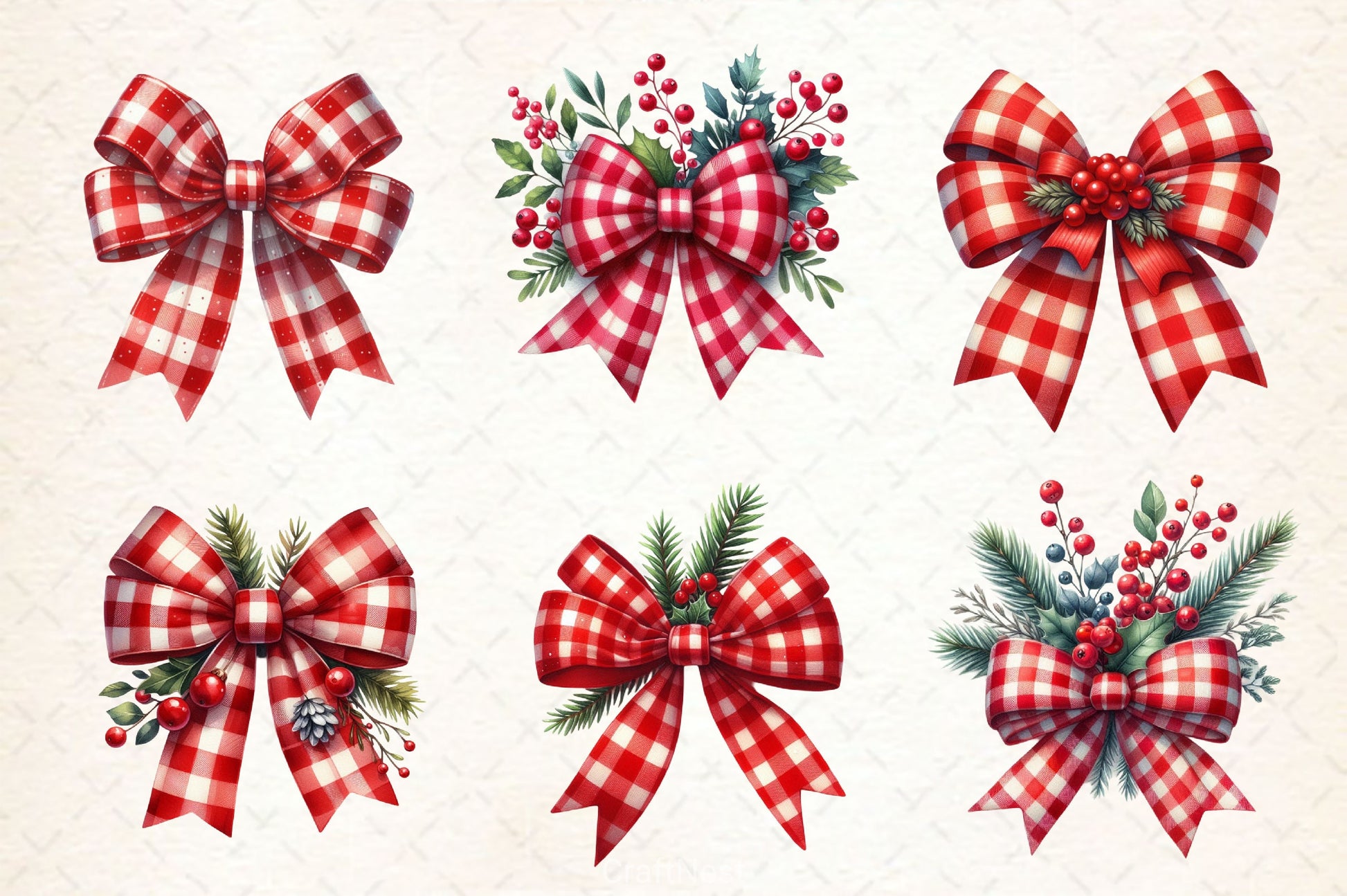 Christmas Bow Clipart Bundle 4 - CraftNest - Digital Crafting and Art