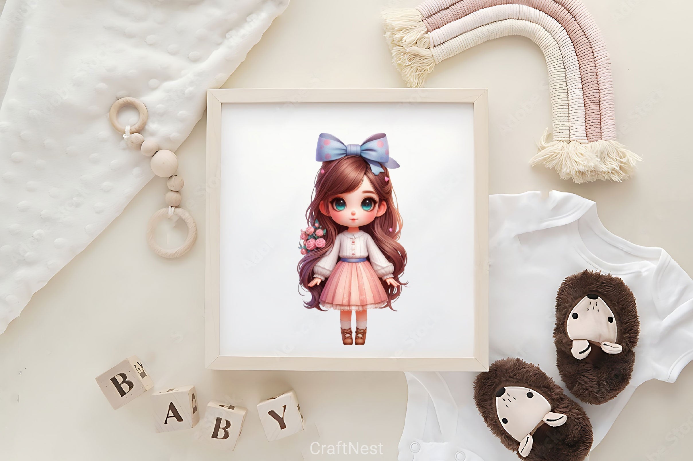 Cute Girls Clipart Bundle - CraftNest - Digital Crafting and Art