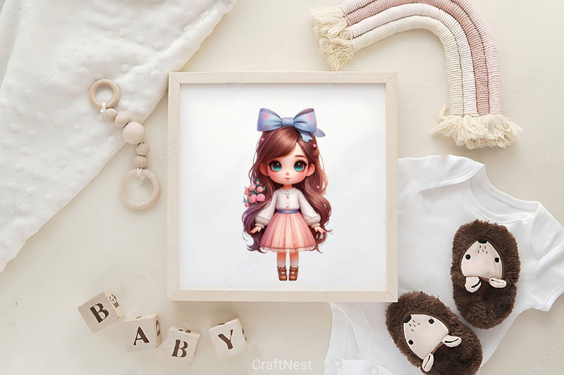 Cute Girls Clipart Bundle - CraftNest - Digital Crafting and Art