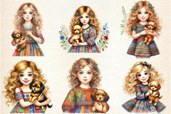 Caucasian Girls Clipart Bundle - CraftNest - Digital Crafting and Art