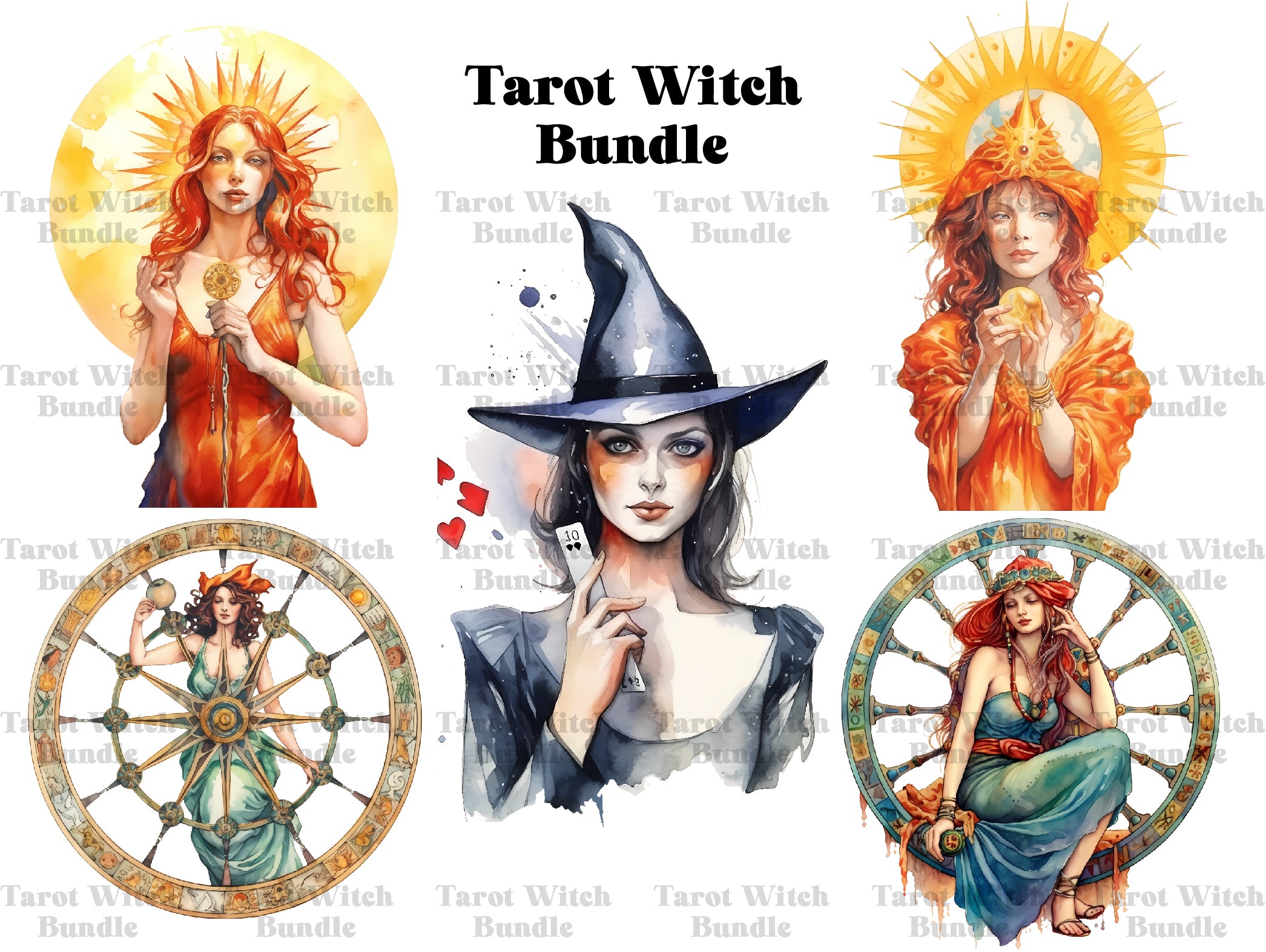 Tarot Witches Clipart - CraftNest