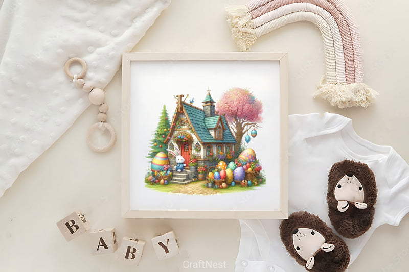 Easter Bunny House Clipart Bundle 2 - CraftNest - Digital Crafting and Art