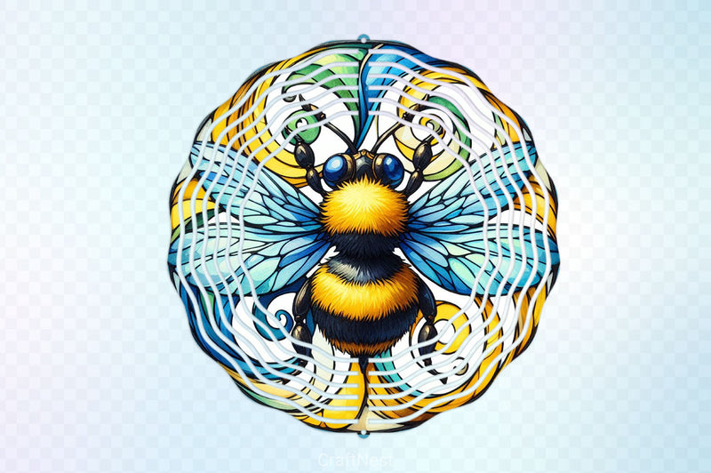 Stained Glass Bee Wind Spinner Clipart Bundle - CraftNest - Digital Crafting and Art