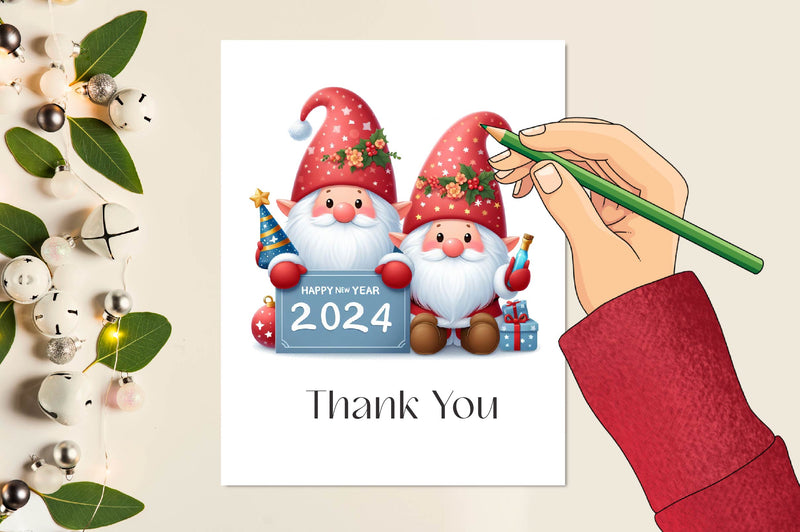 New Year Gnome Clipart Bundle - CraftNest - Digital Crafting and Art