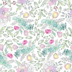 Ink Flowers Seamless Digital Paper - CraftNest - Digital Crafting and Art