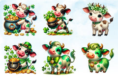 St. Patrick's Cow Clipart Bundle - CraftNest - Digital Crafting and Art