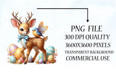 Easter Deer Clipart Bundle - CraftNest - Digital Crafting and Art