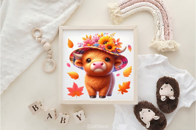 Autumn Highland Cow Clipart Bundle 2 - CraftNest - Digital Crafting and Art