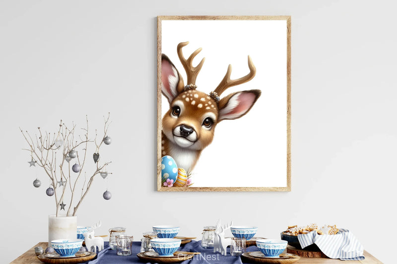 Easter Deer Peeking Clipart Bundle - CraftNest - Digital Crafting and Art