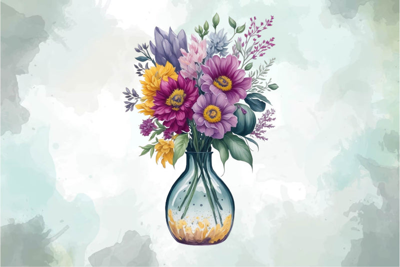 Vase Of Flowers Clipart Bundle - CraftNest - Digital Crafting and Art