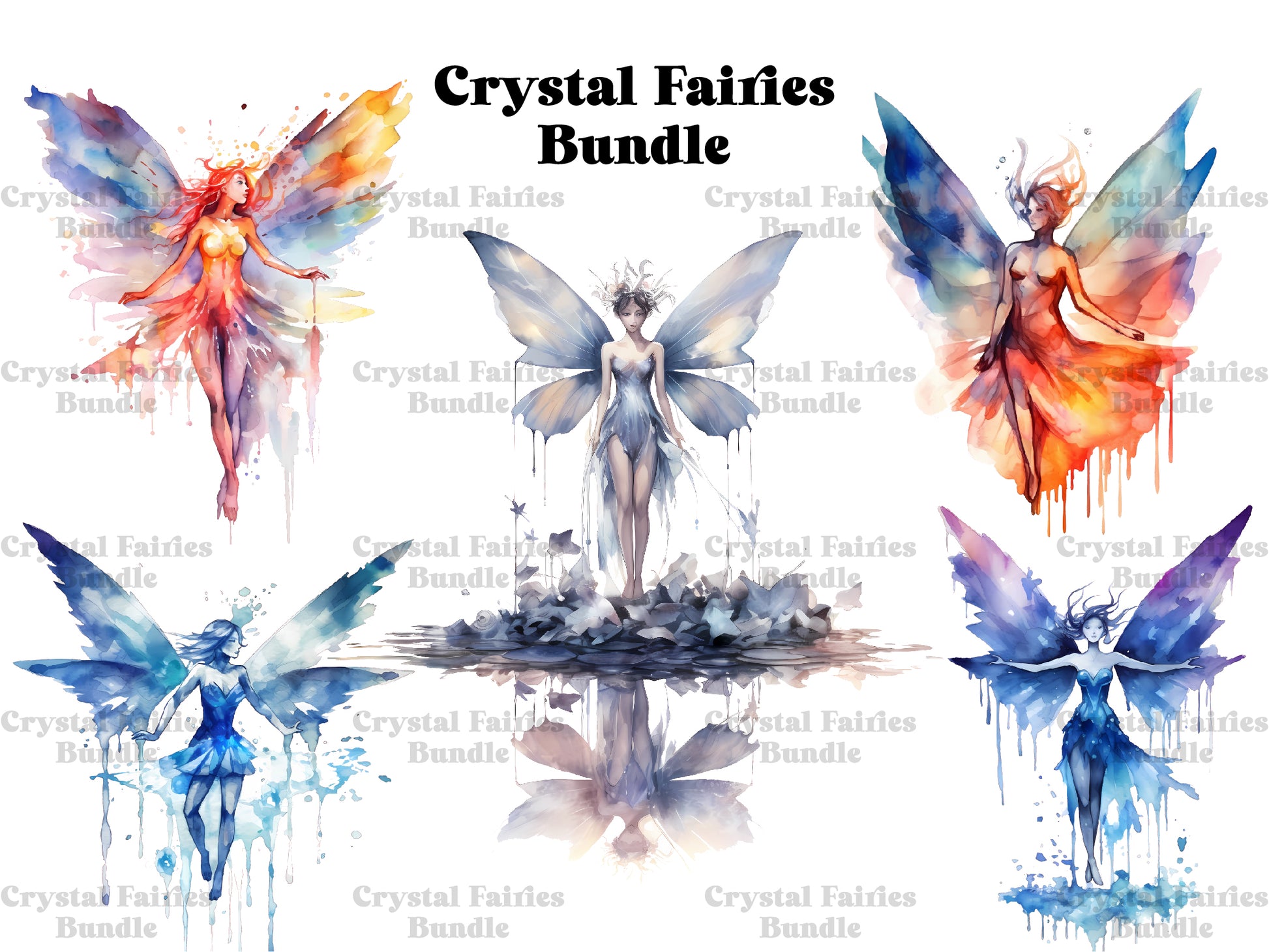 Crystal Fairies Clipart - CraftNest