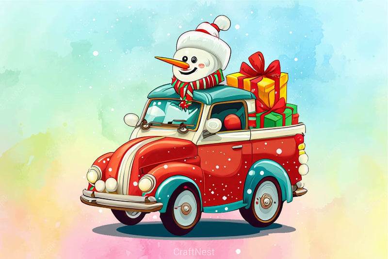 Christmas Driving Gnome Clipart Bundle - CraftNest - Digital Crafting and Art