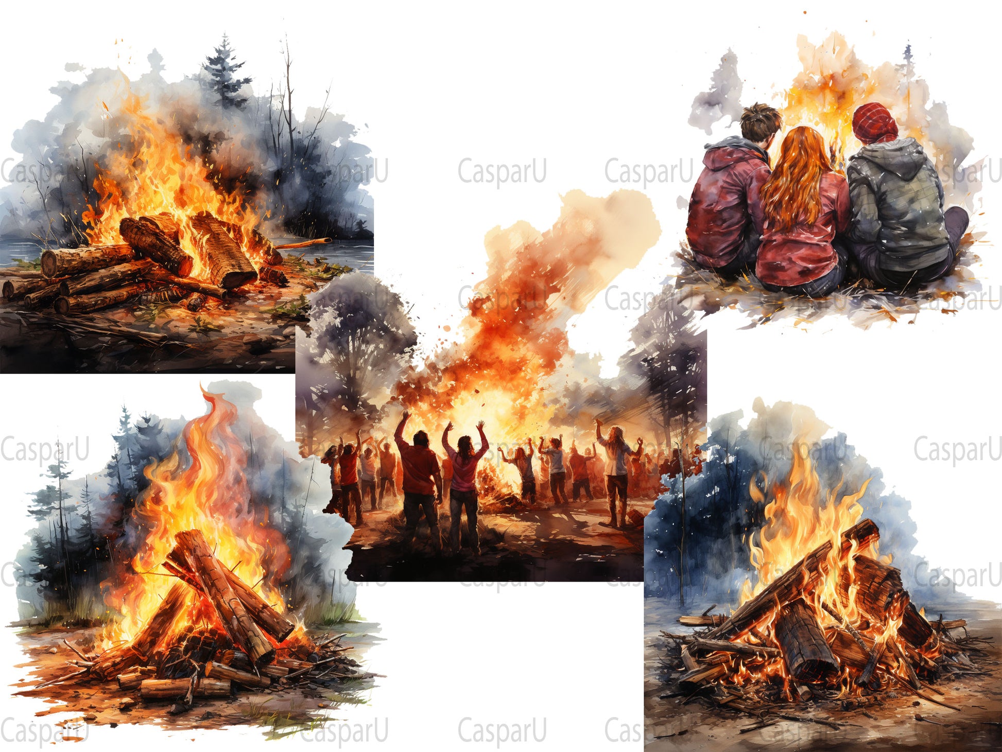 Bonfire Gatherings Clipart - CraftNest