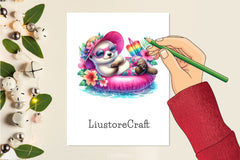 Summer Animals On Float Clipart Bundle 2 - CraftNest - Digital Crafting and Art