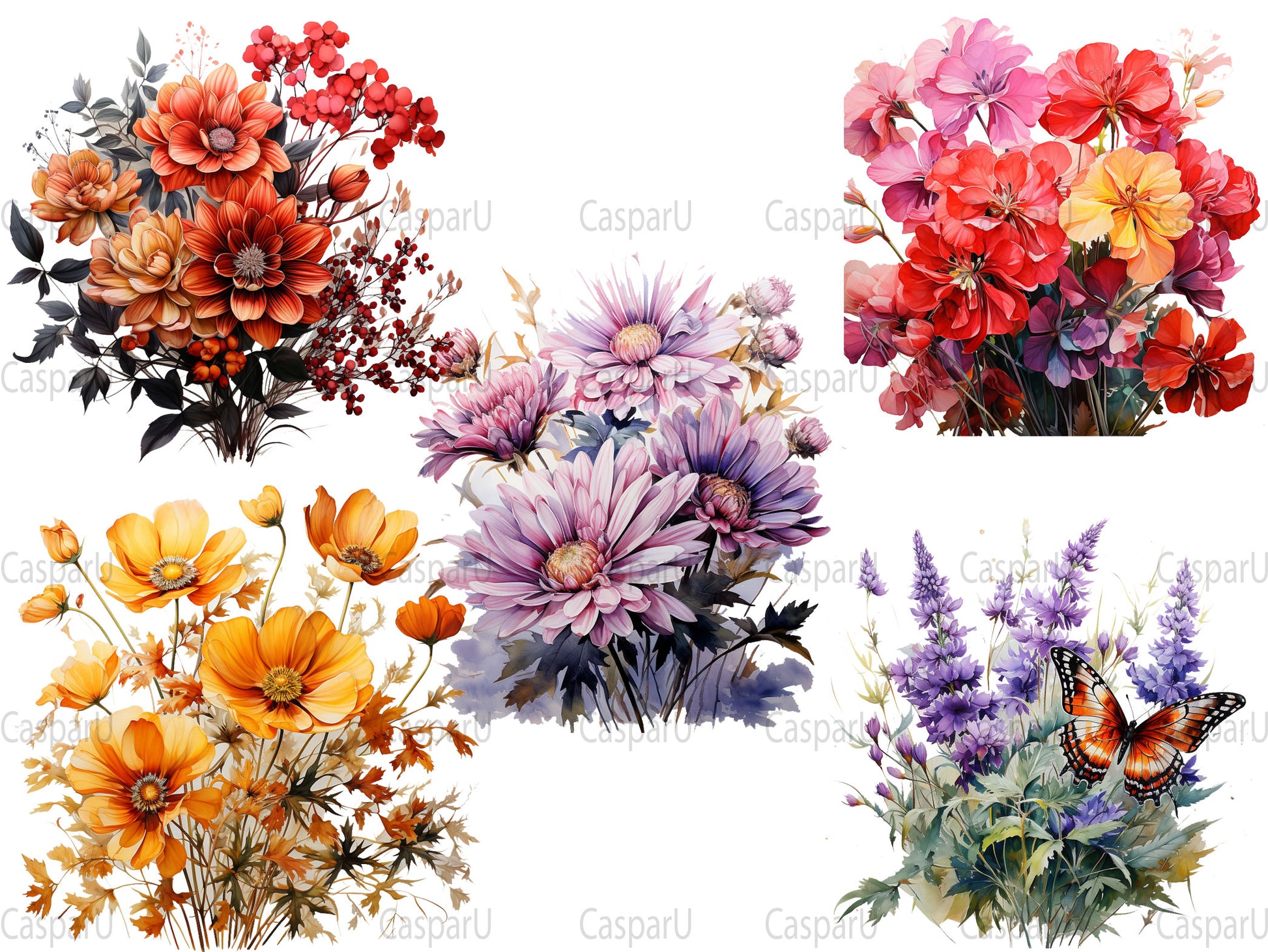 Autumn Floral Beauty Clipart - CraftNest