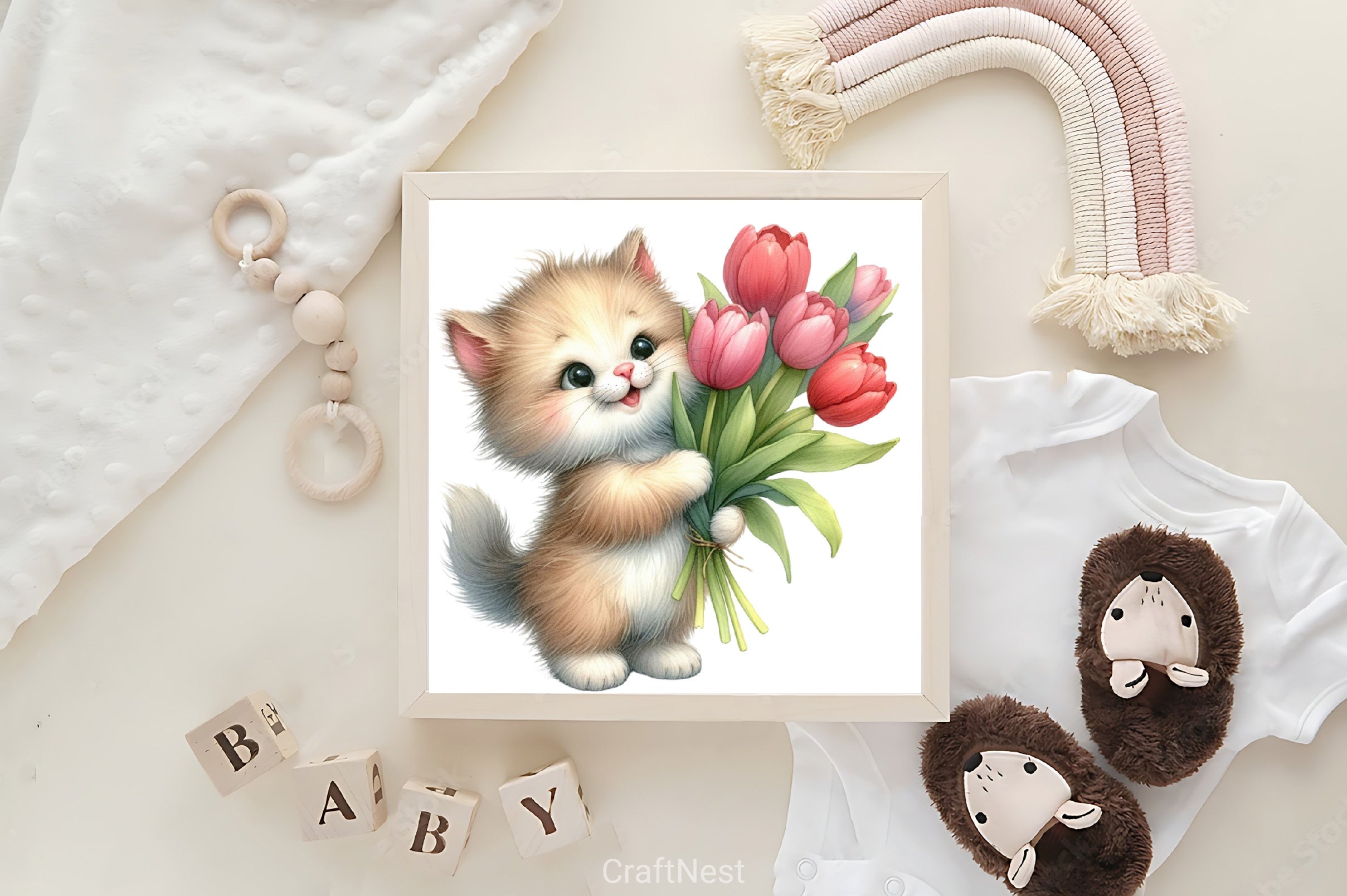 Cat Flower Clipart Bundle - CraftNest - Digital Crafting and Art