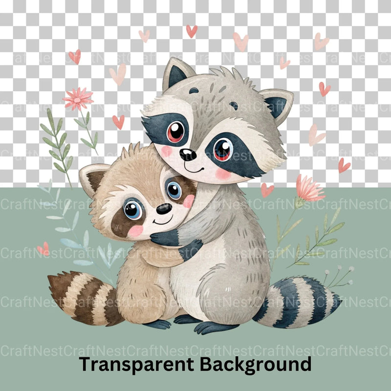 Raccoons 1 Clipart Bundle - CraftNest - Digital Crafting and Art
