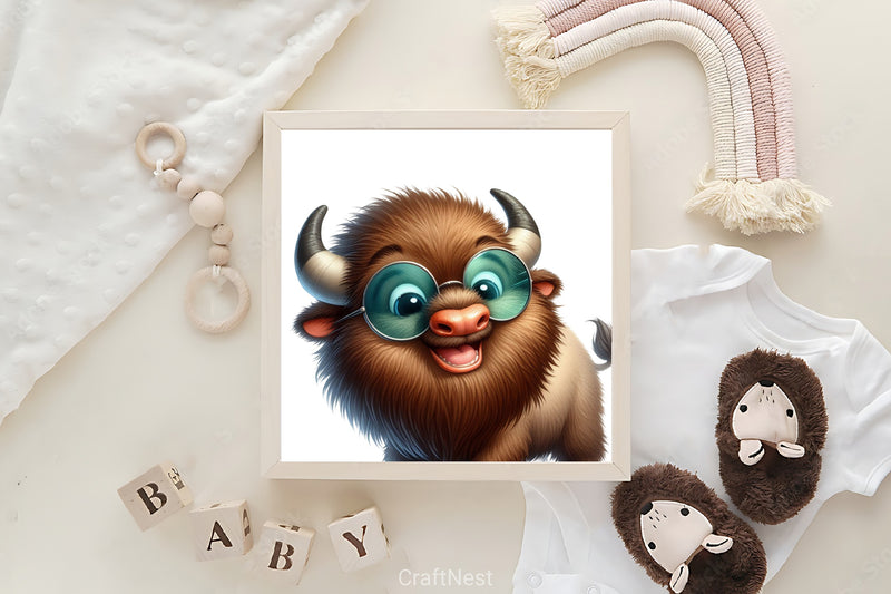 Baby Highland Cow Clipart Bundle 6 - CraftNest - Digital Crafting and Art