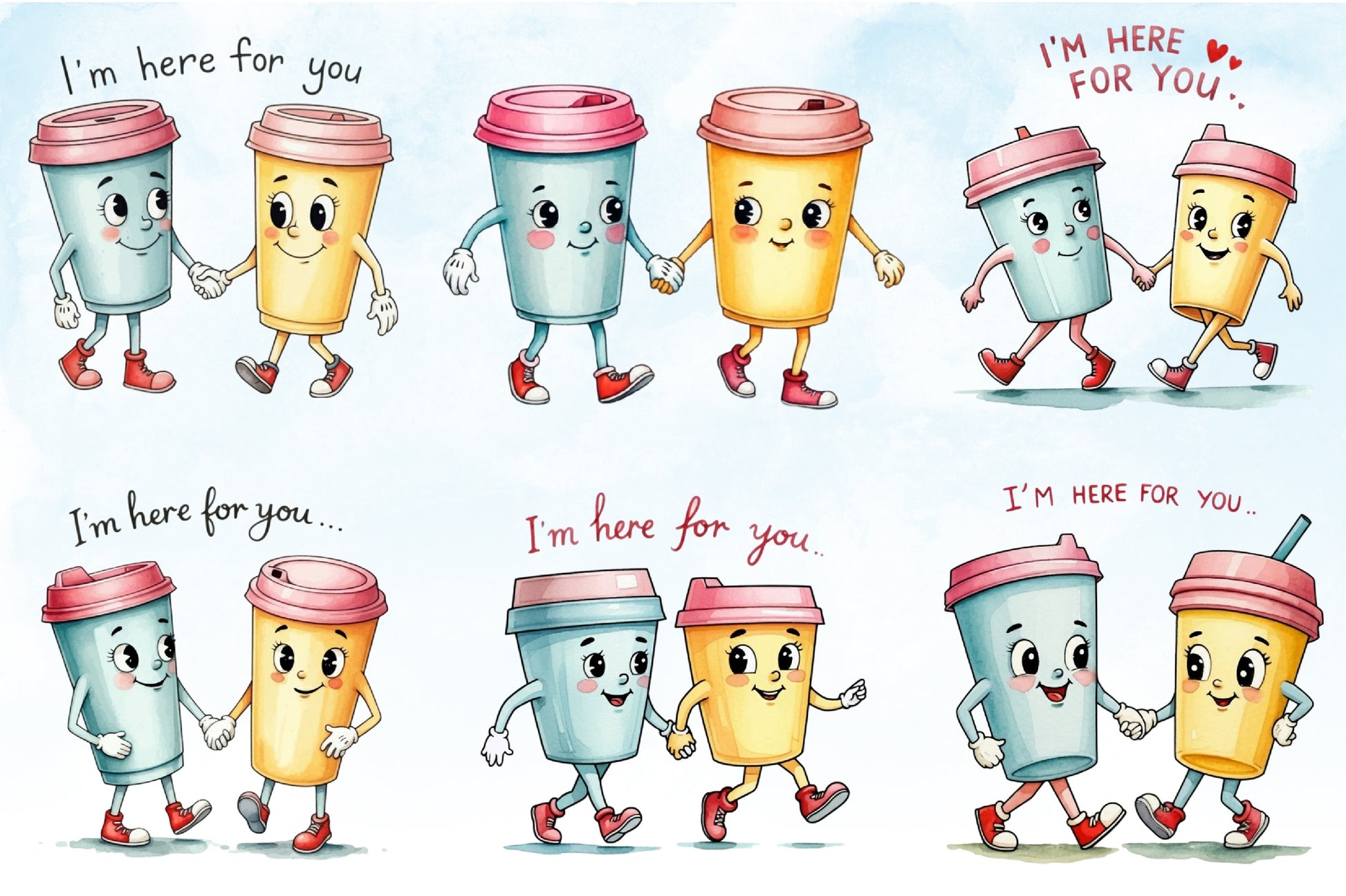 Kawaii Couple Coffee Clipart Bundle - CraftNest - Digital Crafting and Art