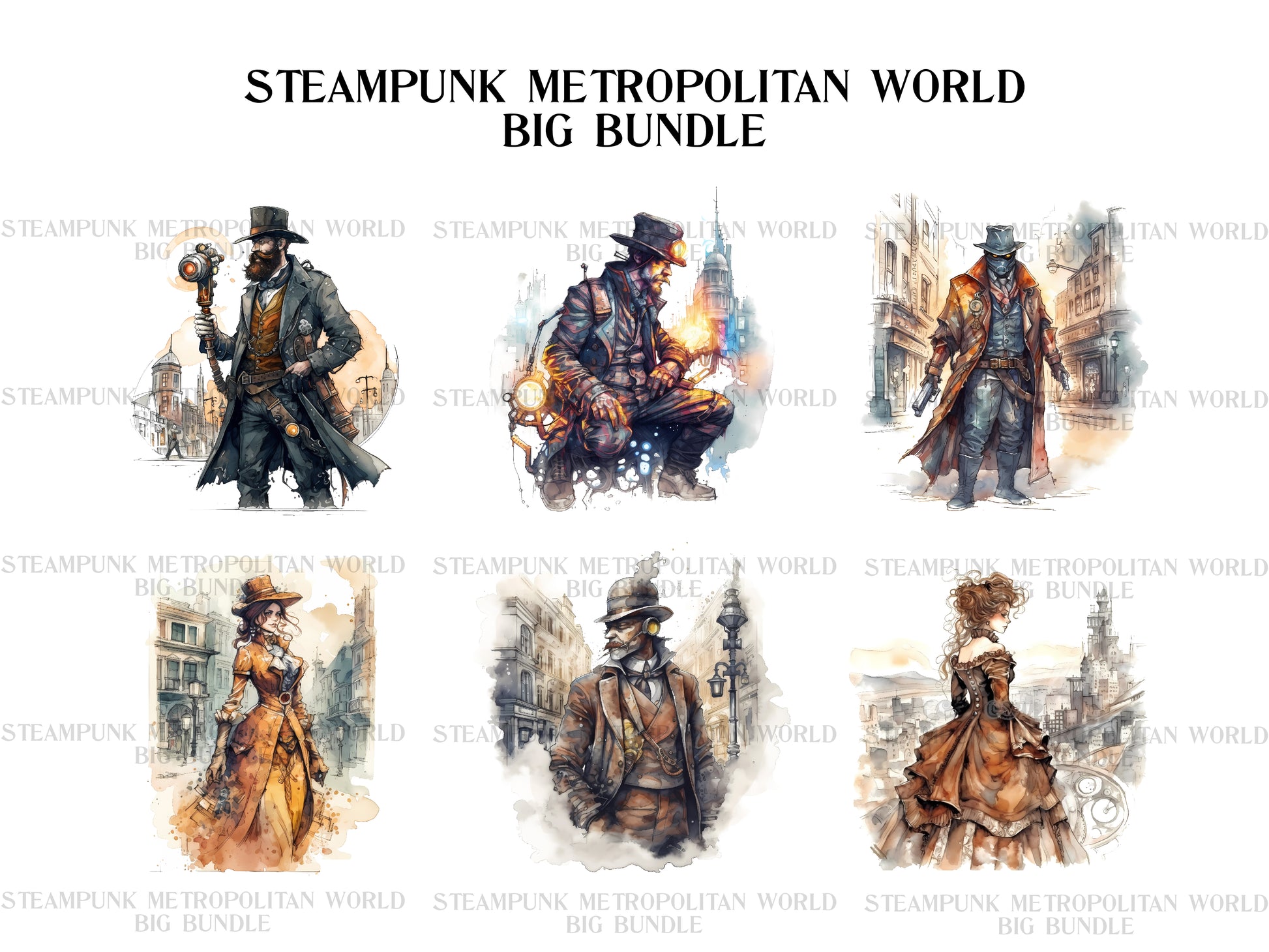 Steampunk Metropolitan World Clipart - CraftNest