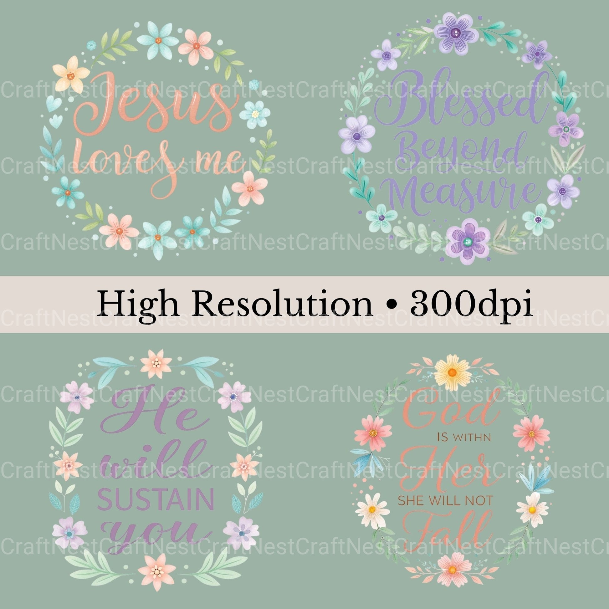 Faith & Flowers Clipart Bundle - CraftNest - Digital Crafting and Art