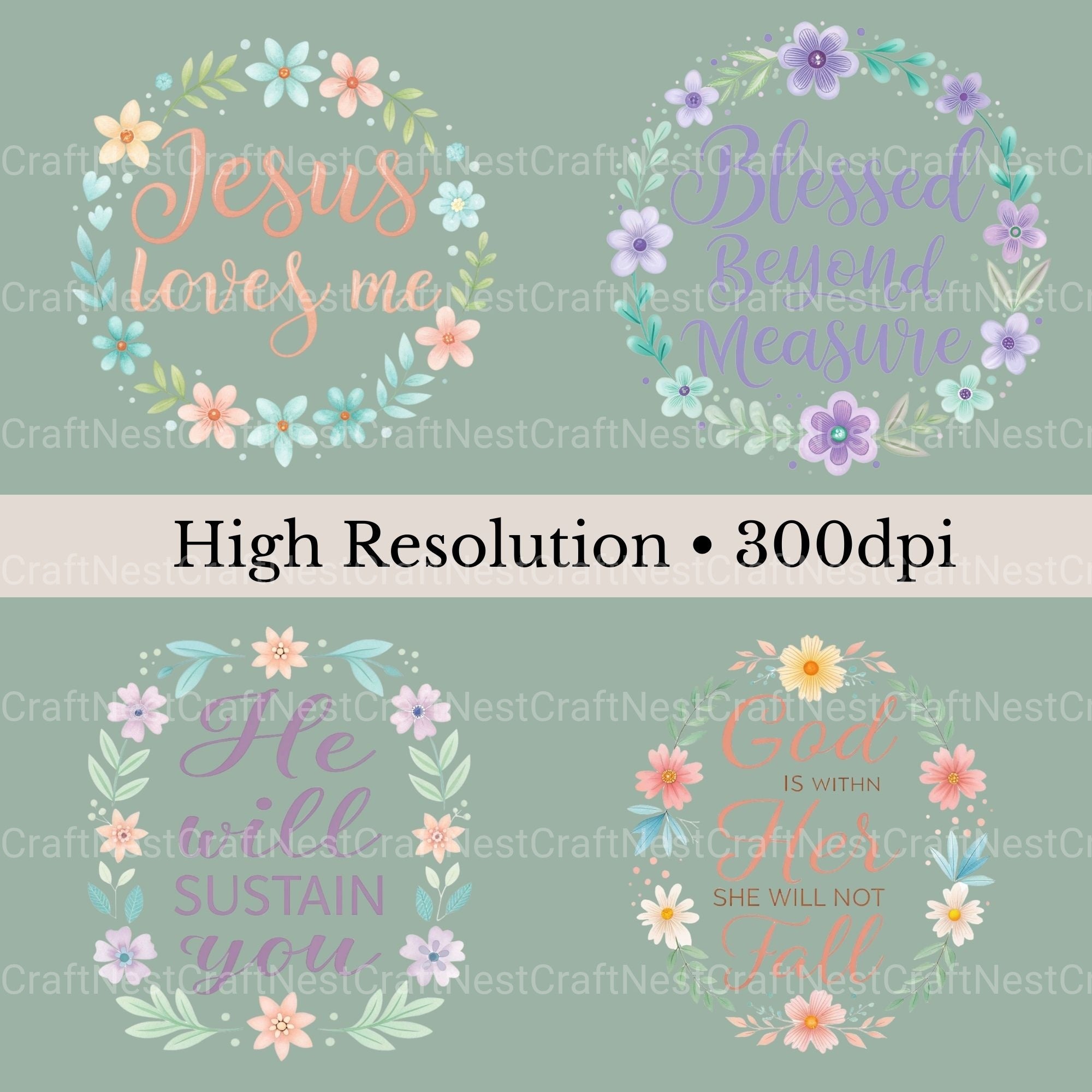 Faith & Flowers Clipart Bundle - CraftNest - Digital Crafting and Art