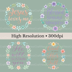 Faith & Flowers Clipart Bundle - CraftNest - Digital Crafting and Art