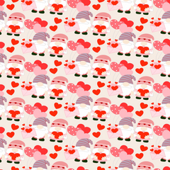 Valentines Day Gnome Seamless Digital Paper - CraftNest - Digital Crafting and Art