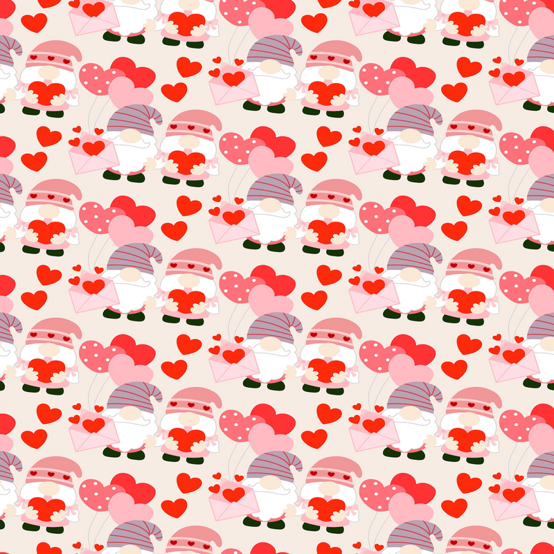 Valentines Day Gnome Seamless Digital Paper - CraftNest - Digital Crafting and Art