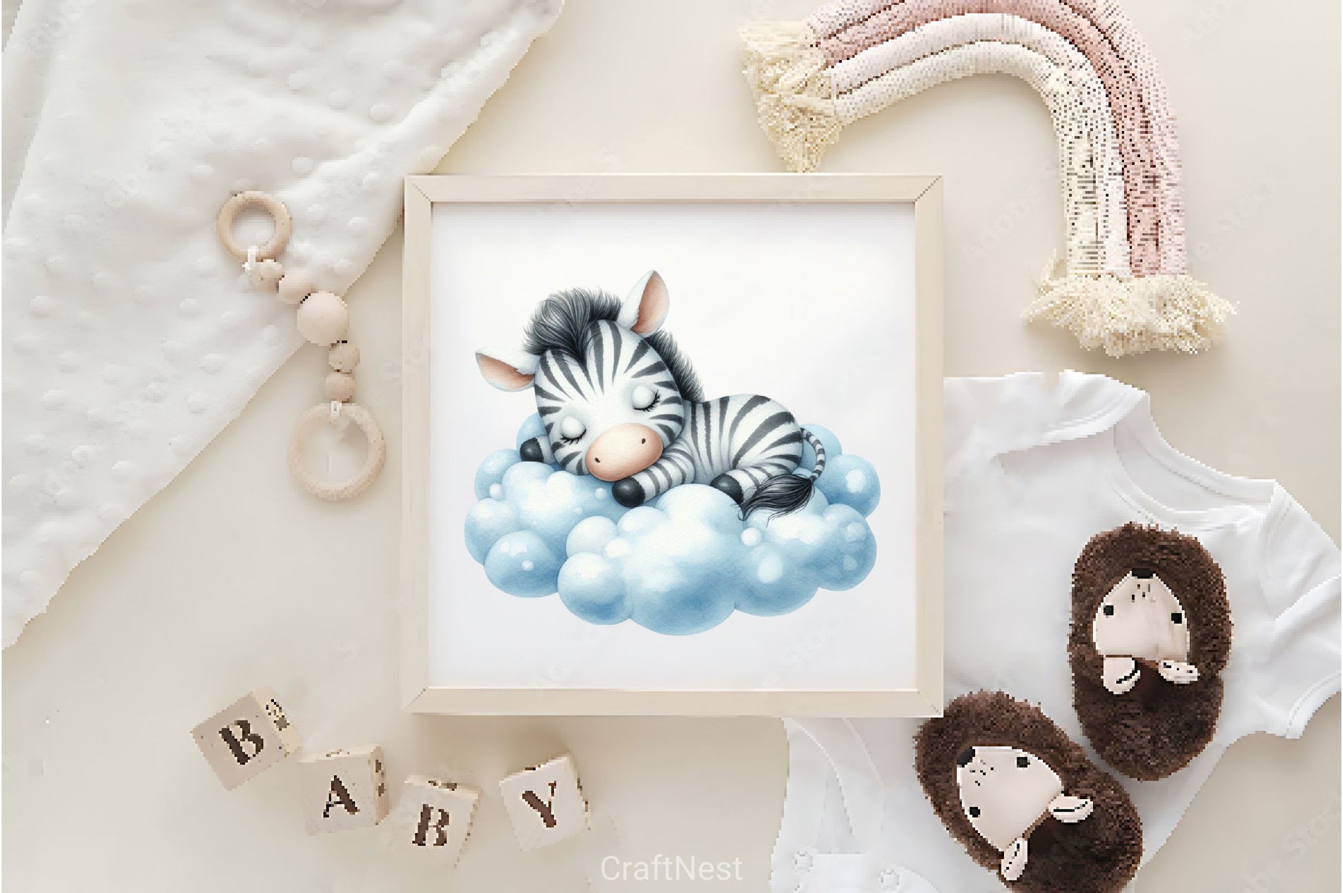 Blue Baby Animals Sleeping Clipart Bundle - CraftNest - Digital Crafting and Art