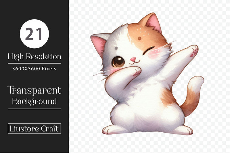 Funny Dabbing Cats Clipart Bundle - CraftNest - Digital Crafting and Art