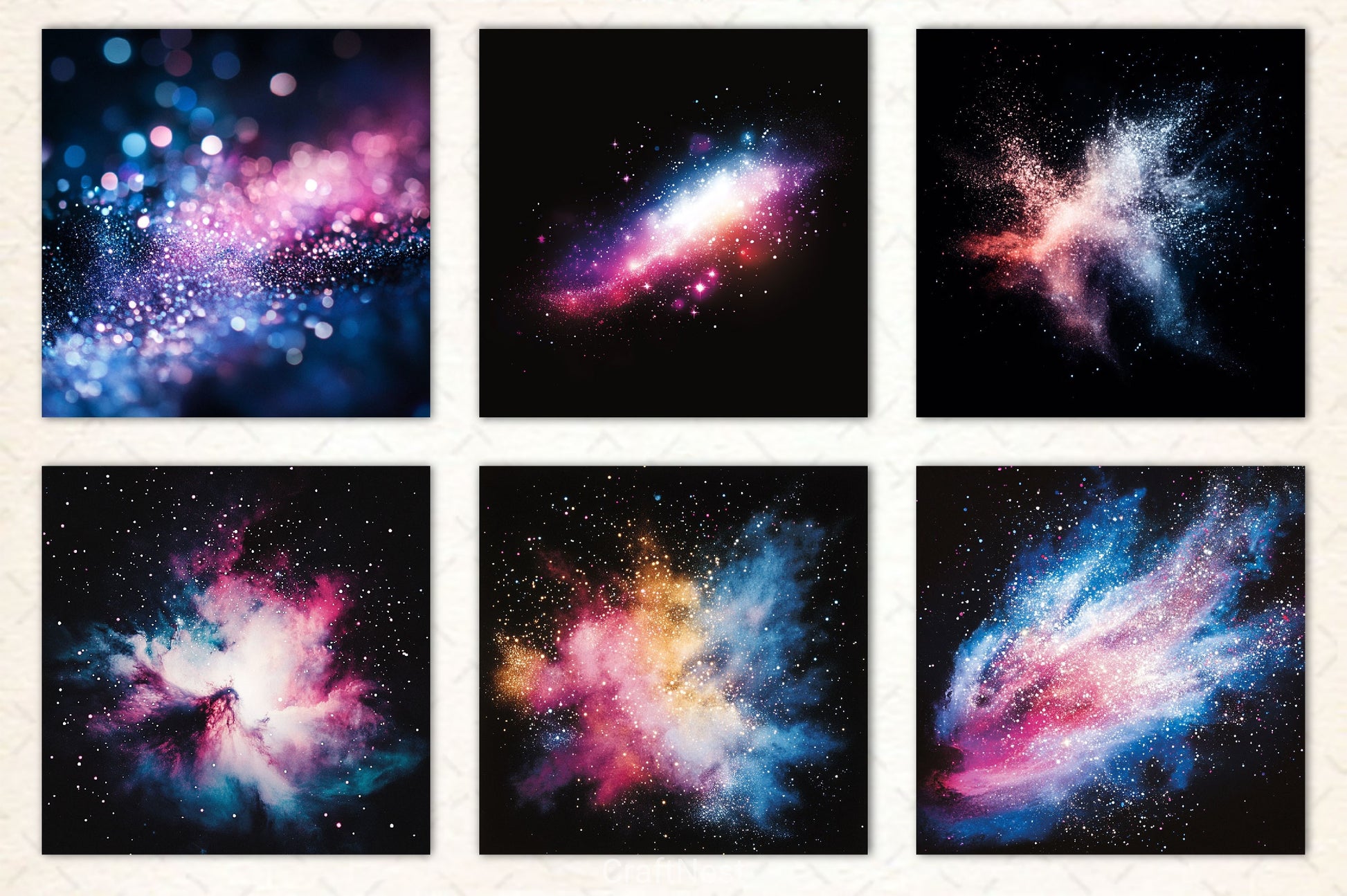 Painted Galaxy Digital Paper - CraftNest - Digital Crafting and Art