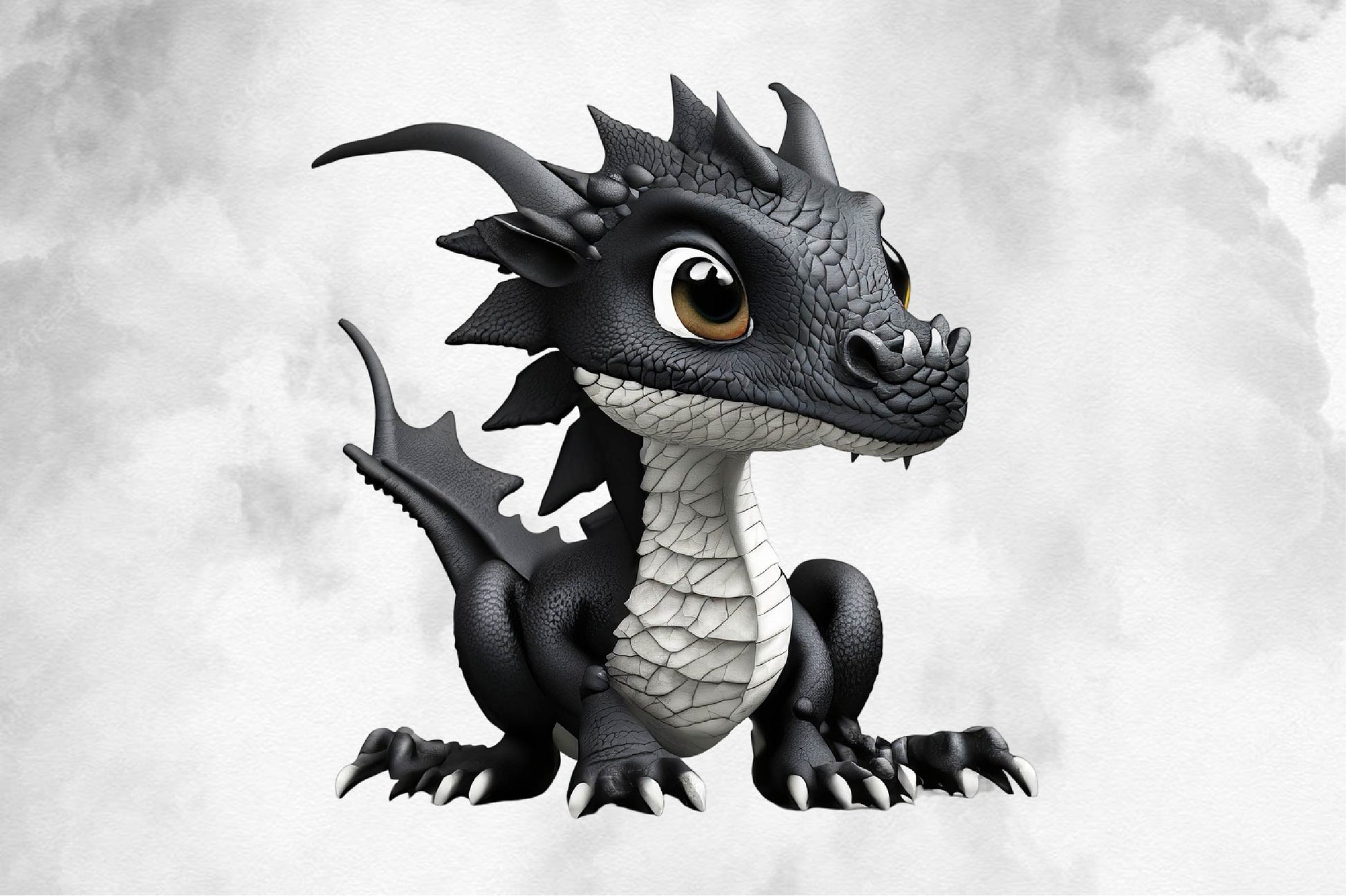 Baby Black Dragon Clipart Bundle - CraftNest - Digital Crafting and Art