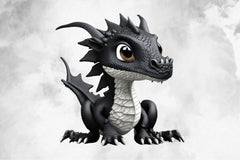 Baby Black Dragon Clipart Bundle - CraftNest - Digital Crafting and Art